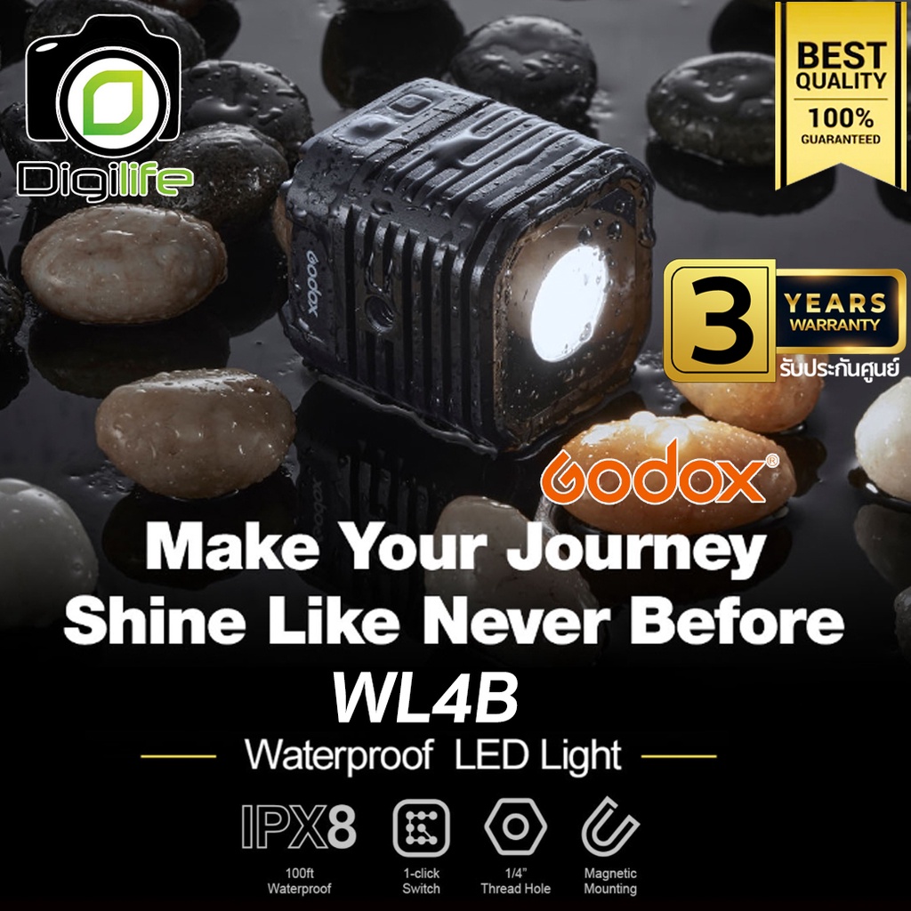 Godox LED WL4B - Waterproof, แสงขาว 5600K, Lithium Battery / Digilife Thailand
