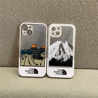 The North Face เคสโทรศัพท์ซิลิโคน TPU แบบนิ่ม ลายภูเขาหิมะ มีป็อบอัพ สําหรับ iPhone 14 Plus 14 Pro MAX 11 12 Pro MAX 13 Pro MAX XS XR XS MAX 7 8 Plus