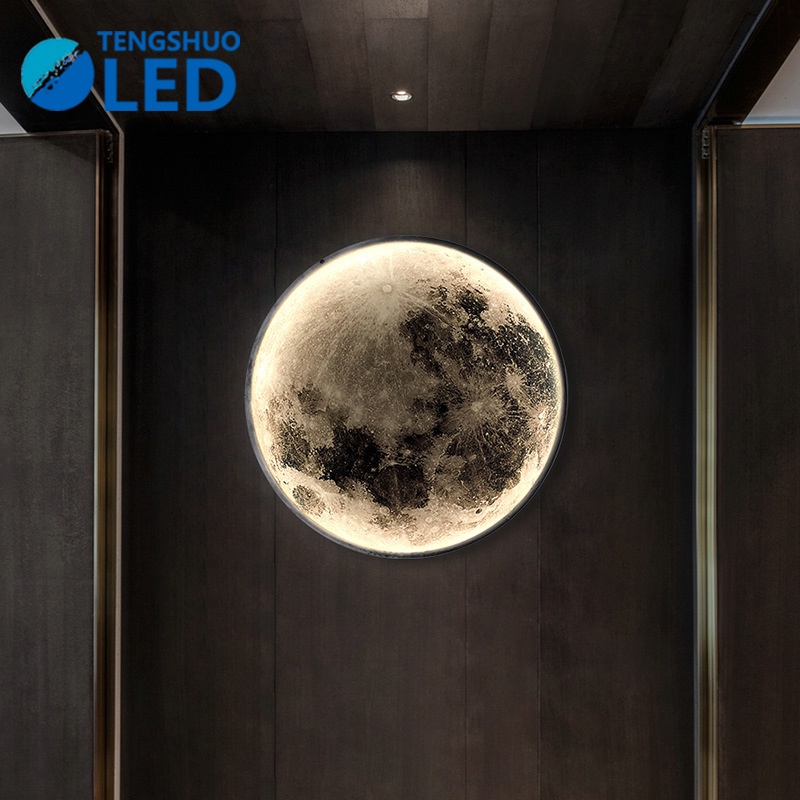 TengShuo LED โคมไฟติดผนัง รูปดวงจันทร์ หรูหรา สไตล์โมเดิร์น สําหรับตกแต่งผนังห้องนอน บันได ห้องนั่งเล่น โคมไฟผนัง ไฟติดนอน โคมแต่งห้อง