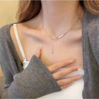 Xianqi Pearl Necklace Girls New Minor Design Sense Eight Mang Star Clavicle Chain Cold Wind Necklace Female