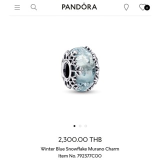 [พร้อมส่ง สินค้าแท้ 💯] Pandora Winter Blue Snowflake Murano Charm