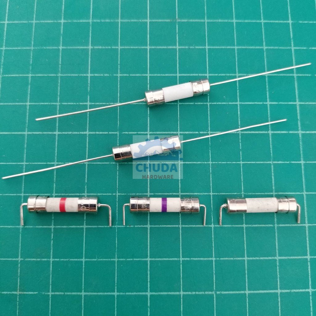 ฟิวส์ หางหนู 2 ขา บัดกรี เซรามิค Slow Blow Ceramic Fuse 5x20mm 250V T0