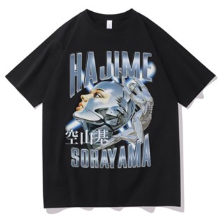 เสื้อทหาร การ์ตูนญี่ปุ่นอะนิเมะ Hajime Sorayama พิมพ์ Tshirt ผู้ชายผู้หญิงแฟชั่นเสื้อยืดสีดําขนาดใหญ่ Unisex ฮาราจูกุเย็