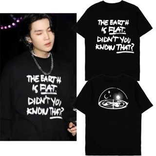 เสื้อยืดT-shirt lgn pdk bts suga Earth Flat Concert free Photo Foam