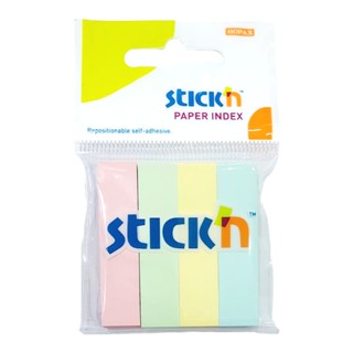 STICK’N กระดาษโน้ตดัชนี No.21016P ขนาด 50×12 มม. (4 สี/แพ็ค) คละสีพาสเทล