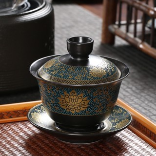 Fugui Mantang ชามเซรามิค เนื้อแมตต์ ขนาดใหญ่ ลายโลโก้ Sancai สร้างสรรค์ 200 มล.