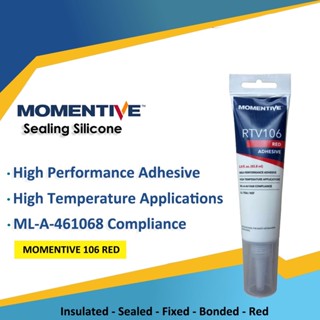 Momentive RTV106 กาวซิลิโคน ฉนวนกันความร้อน กันน้ํา ทนความร้อนสูง สีแดง สไตล์ญี่ปุ่น (82 มล.)