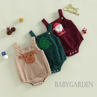 Babygarden- ชุดรอมเปอร์ บอดี้สูท แขนกุด ลายซานตาคลอส ต้นไม้ กวาง ลําลอง ใส่ได้ทุกวัน สําหรับเด็กผู้ชาย และเด็กผู้หญิง อายุ 0-18 เดือน