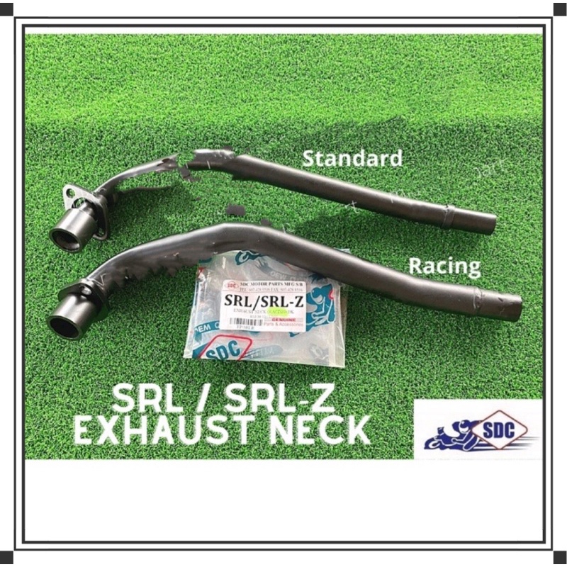 คอท่อไอเสีย Yamaha Lagenda SRL110 / SRL110z STANDARD 22mm / RACING 28mm ท่อท่อหน้าพร้อมขายึดสีดํา