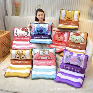 Yb2 หมอนตุ๊กตานุ่ม รูปการ์ตูน Sanrio mymelody Stitch Kuromi Winnie the Pooh Lotso สําหรับหอพัก ออฟฟิศ BY2