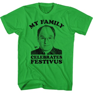 เสื้อยืดตลกMy Family Celebrates Festivus Seinfeld T-Shirt เสื้อแฟชั่นผญ2022 อื่นๆ เสื้อผ้าแฟชั่น เสื้อยืด เสื้อผ้าแฟชั่น