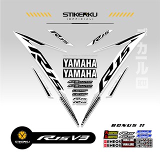 สติกเกอร์ติดตกแต่งรถจักรยานยนต์ YAMAHA R15V3 3Rd Edition White Base Stickers พร้อมส่ง ORI R15 2017-2021 V3 SIMPLE 2