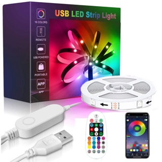 1 ม้วน 2M 3M 5M 10M, RGBIC LED Strips Bluetooth &amp; App Control, โรแมนติก, สีแฟนตาซี สำหรับตกแต่งห้องนอน, ปาร์ตี้, บาร์, เทศกาล