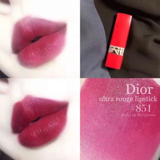 แท้ทั้งร้าน !! โล๊ะลิปดิออร์ของแท้ ราคาถูก DIOR  ULTRA ROUGE สี 851 ULTRA SHOCK ขนาด 3.2 G.