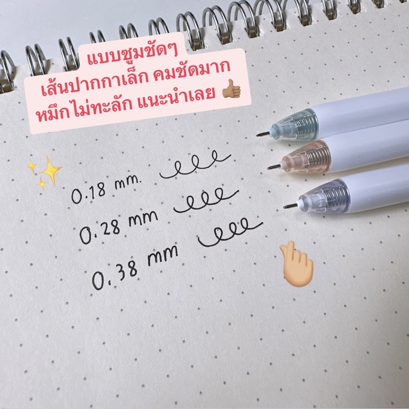 ปากกาเจลหมึกดำ หัวเข็ม 3 ขนาด 0.18, 0.28, 0.38 มม. รุ่นใหม่ มีไส้รีฟิล - รูปที่ 2