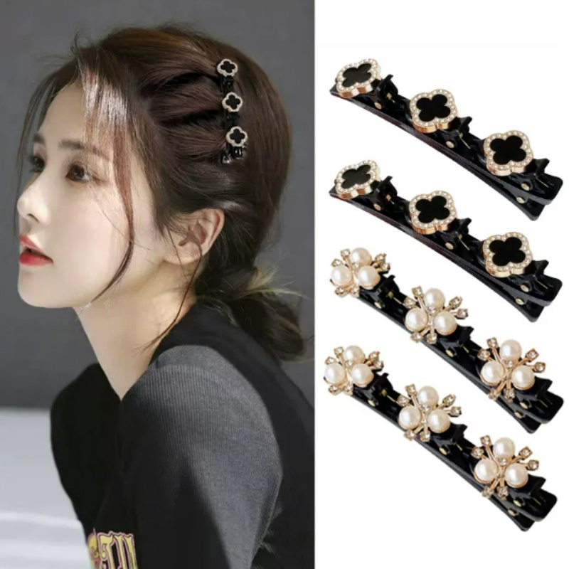 ดอกไม้เพิร์ล Braid Hairpins Zircon กิ๊บติดผม Bangs Hold Barrettes ผู้หญิงแฟชั่นอุปกรณ์เสริมผม