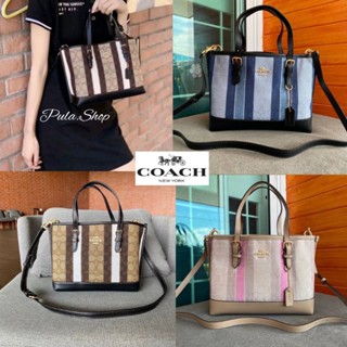 🔥SALE🔥 กระเป๋าสะพาย ลายแถบ C4250 / C4086 MOLLIE 25 TOTE IN SIGNATURE JACQUARD 005