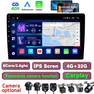 [4G + 32g Carplay IPS] เครื่องเล่นแอนดรอยด์ 9/10  Double 2Din Bird View Camera ฟังก์ชั่น GPS WIFI Touch Screen สเตอริโอวิทยุ