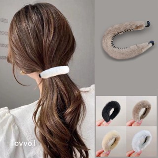 Autumn and winter plush ponytail clip headdress high ponytail fixed artifact clip hairpin