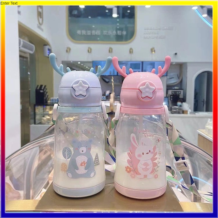 【คุณภาพสูง】พร้อมส่ง ถ้วยน้ำเด็ก ขวดน้ำพกพา นักเรียนระดับป