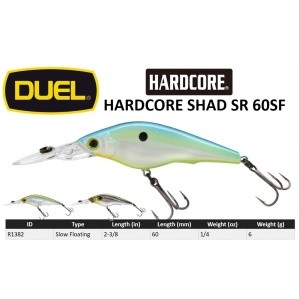 Yo Zuri Duel Hardcore Shad SR 60SF เหยื่อลอยตัวช้า