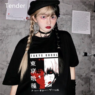 Tokyo Ghoul Anime Manga T เสื้อผู้หญิงกราฟิก T เสื้อ Kaneki Ken การ์ตูนสีดำเสื้อยืดแฟชั่นสำหรับผู้หญิง T เสื้อ Camiseta