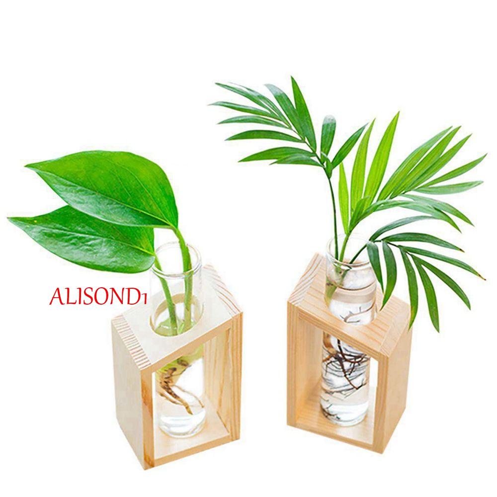 Alisond1 หลอดทดลอง แจกันใส ขาตั้งแก้ว แจกันดอกไม้ แจกันดอกไม้ ของขวัญ ตกแต่งดอกไม้ พืช