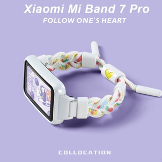 สายนาฬิกาข้อมืออัจฉริยะ ไนลอน แฟชั่น สําหรับ Xiaomi Mi Band 7 Pro MiBand 7 Pro + เคส