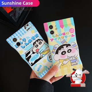 เคสโทรศัพท์มือถือ แบบนิ่ม ลายการ์ตูนชินจัง และเครื่องดื่ม สําหรับ Realme C35 C31 C30 C25 C25Y C21Y C25s C15 C12 C11 C21 C20 C3 Realme 9Pro+ 9i 8i 7i 6i 5i Narzo 50i 50A Prime