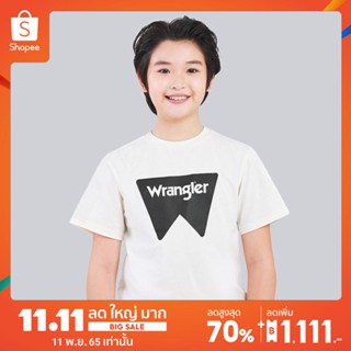 WRANGLER KIDS เสื้อยืดแขนสั้นเด็กผู้ชาย (REGULAR) รุ่น WK C1001B02 WHITE เสื้อยืด เสื้อยืดแขนสั้น เสื้อผ้าเด็กผู้ชาย