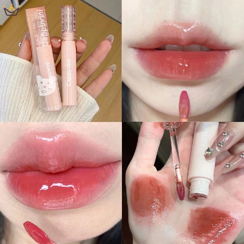 ลิปกลอส ลิปหมี คาปูวินิ บับเบิลแบร์ ลิปไม่ติดแมสก์ สีชัด ติดทน กันน้ำ Cappuvini Lip Glaze N597