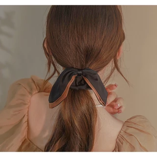 ใหม่สีดําสีขาวกุทัณฑ์ริบบิ้นเชือกผมหางม้าเครื่องประดับผมสําหรับสาวน่ารัก