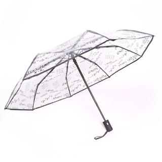 Automatic umbrella Transparent Umbrella women&amp;#39;s Folding Umbrellas Mathematical Formula Clear Parapluie the sun Girls