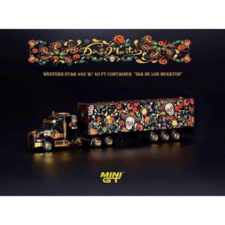 Mini GT 1:64 Western Star 49X w/ 40 Ft Container "Dia De Los Muertos" #400