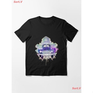 เสื้อยืดเสื้อทหาร เสื้อยืดชาย CAR Volvo PV544 Splash Art Essential T-Shirt เสื้อยืดพิมพ์ลาย เสื้อยืดโลโก้รถ