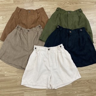 WR2203 BUTY PANTS มี5สี กางเกงขาสั้น กางเกงทรงบอย เนื้อผ้าลูกฟูก ใส่สบาย ชิวๆ