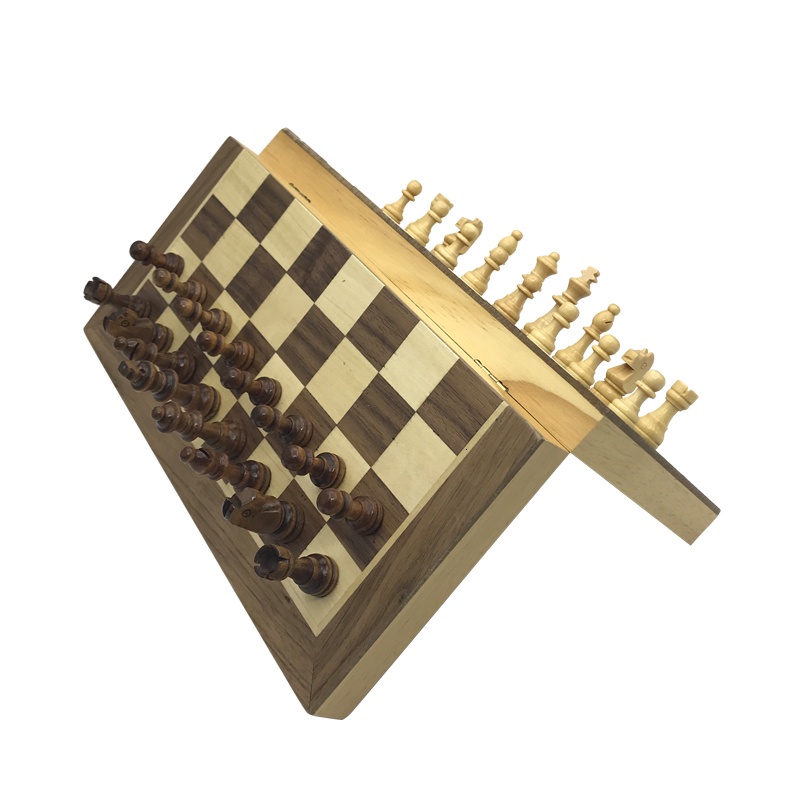 New Magnetic Chess Wooden Wooden Checker Board Solid Wood Pieces Folding Chess Board High-end Puzzle Chess Game Yerneal