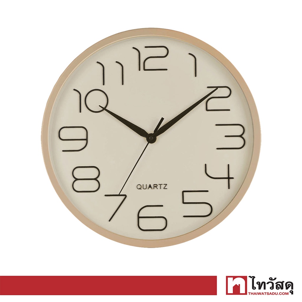 KASSA HOME นาฬิกาแขวนผนังพลาสติก Neat  รุ่น JH6421 ขนาด 30.5 x 4.3 x 30.5 ซม. สีครีม