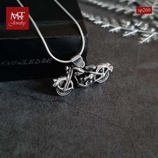 MT จี้เงินแท้  รถช็อปเปอร์ งานรมดำ Solid 925 Sterling Silver Oxidized Motorcycle Chopper Pendant (sp260) MT Jewelry มณีธารา