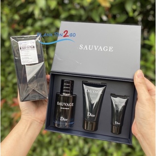 Dior Sauvage  EDP 60ml+ Shower Gel 50ml+Moisturizer Face and Beard ป้ายคิง ผลิต ปี22