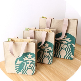 ∏Starbucks Original Tote Bag 3Size Canvas Bag Shopping Bag Lunch Bag