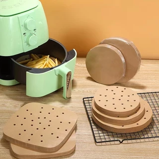 แผ่น รอง หม้อทอดไร้น้ำมัน (100 แผ่น/แพ็ค)Air Fryer Paper กระดาษรองอบ อุปกรณ์เสริมหม้อทอดไร้น้ำมัน กระดาษไขรองอบ BWJL