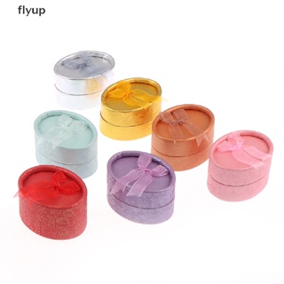 Flyup กล่องของขวัญ ประดับโบว์ ทรงวงรี สําหรับใส่เครื่องประดับ ต่างหู แหวน งานแต่งงาน TH