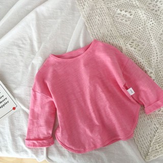 [Babycat] พร้อมส่ง ลดกระหน่ํา เสื้อยืดลําลอง ผ้าฝ้าย แขนยาว คอกลม สไตล์เกาหลี ญี่ปุ่น แฟชั่นฤดูใบไม้ผลิ ฤดูใบไม้ร่วง สําหรับเด็กผู้หญิง