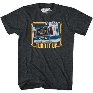 เสื้อยืดลายการ์ตูน Soundwave Turn It Up Transformers T-Shirt เสื้อยืดสีพื้น เสื้อครอปสายฝอ เสื้อคู่รัก เสื้อยืดสีขาว