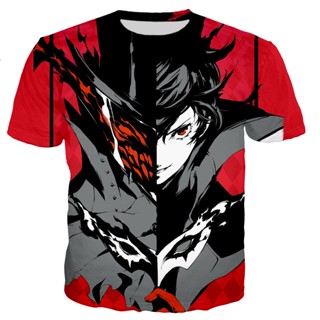 เสื้อยืดลําลอง แขนสั้น พิมพ์ลาย Persona 5 3D โอเวอร์ไซซ์ แฟชั่นสําหรับผู้ชาย และผู้หญิง