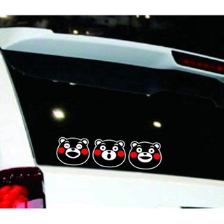 สติ๊กเกอร์ ติดรถ Kumamon หมี คุมะมง เรียง 3 หัว - car decal sticker