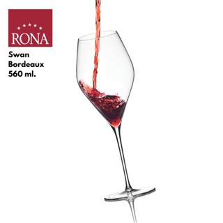 Rona Swan bordeaux 560 ml.-แก้วคริสตัลแท้ Rona รุ่น Swan bordeaux 560 มล. สำหรับไวน์แดง บรรจุ1ใบ (no box)