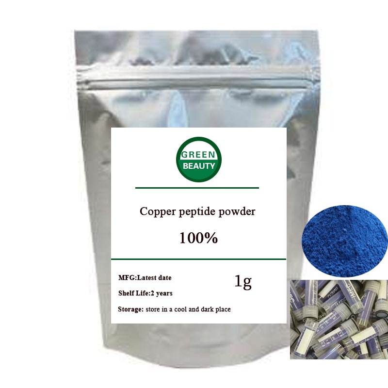 Copper peptide powder ghk-cu improves skin elasticity and delays aging glicl-histidyl-l-lysine free 