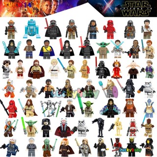 ของเล่นบล็อกตัวต่อเลโก้ Star Wars Yoda Darth Vader Luke Han Solo Mandalorian T8 PG792